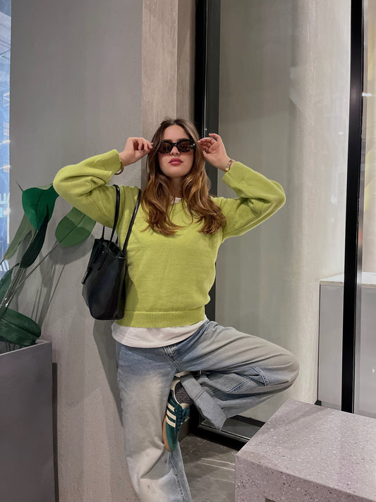 Green Knit Pullover