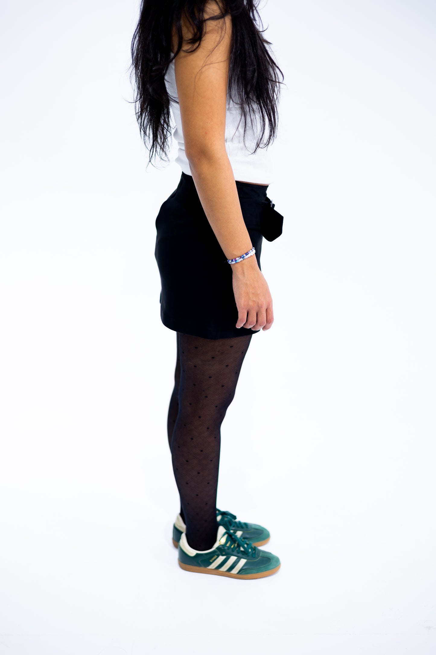 Suede Skirt with Wide Belt
