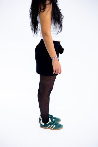 Suede Skirt with Wide Belt