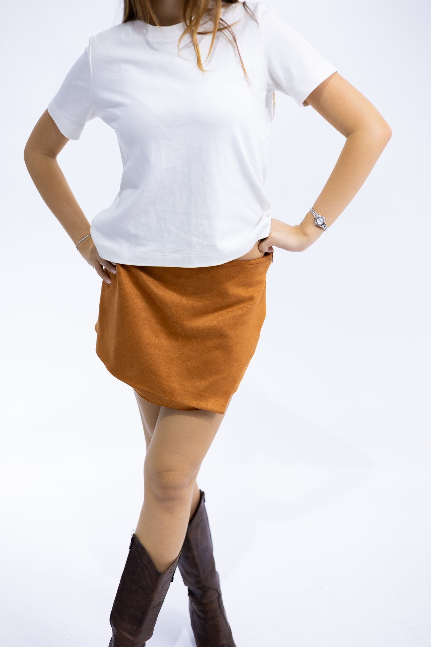 Suede Wrap Skort