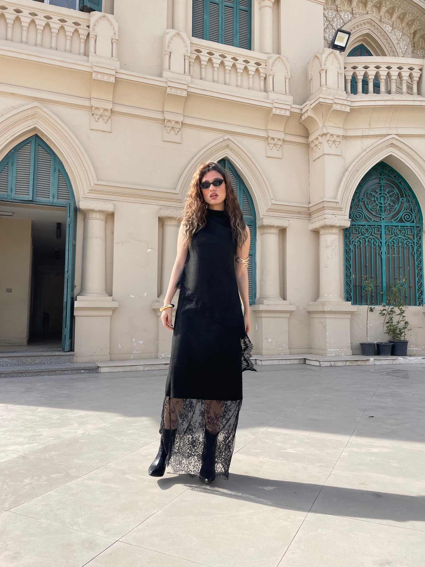 Black Full-Length Lace Skirt