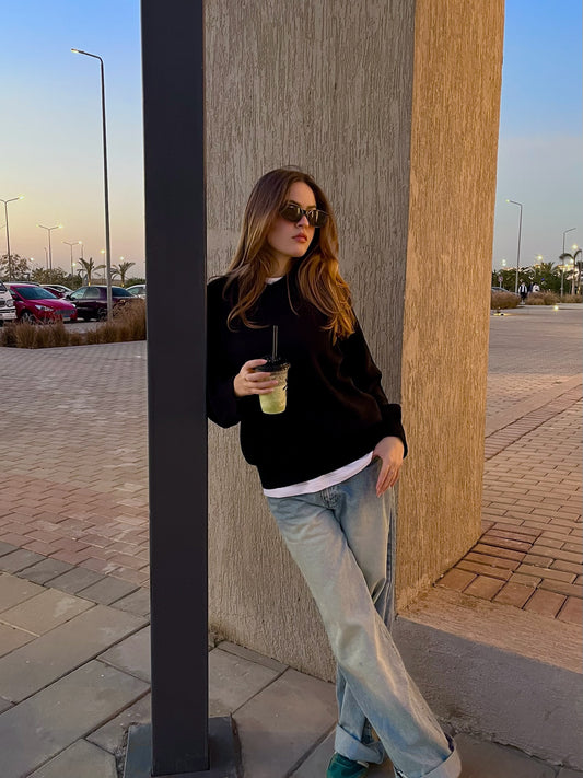 Black Knit Pullover