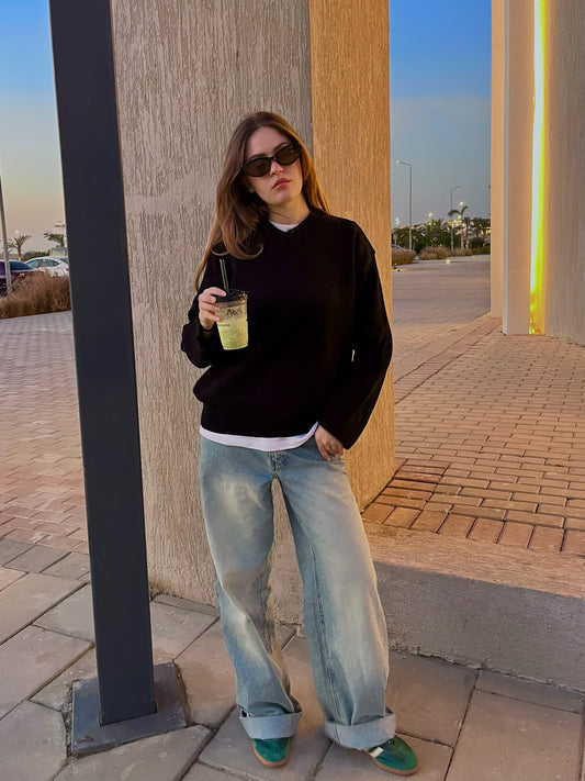 Black Knit Pullover