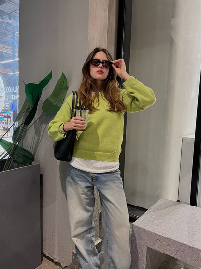 Green Knit Pullover
