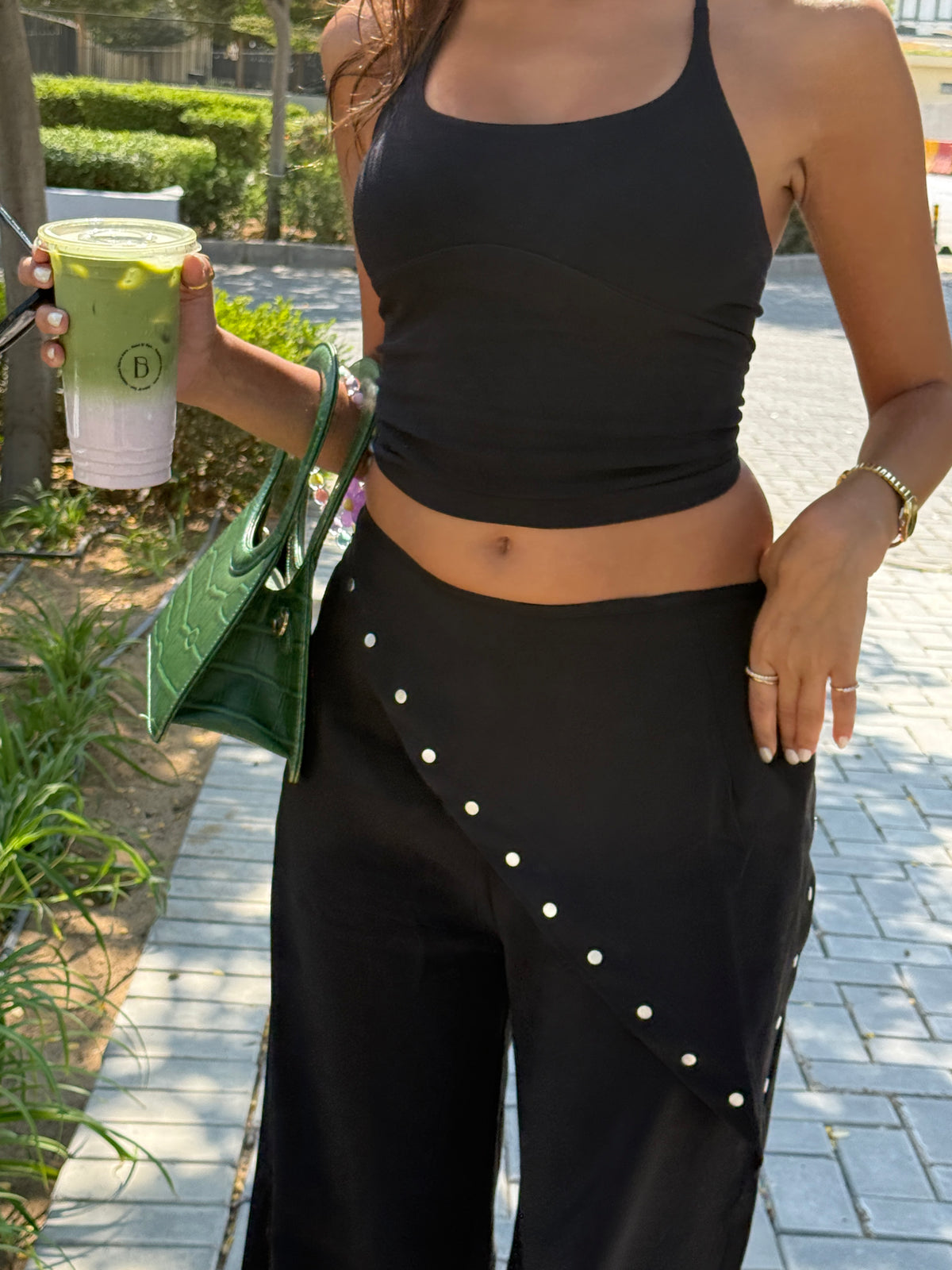 Asymmetric Black Trousers
