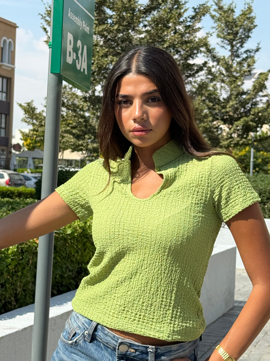 Lime Green Short-Sleeve Top