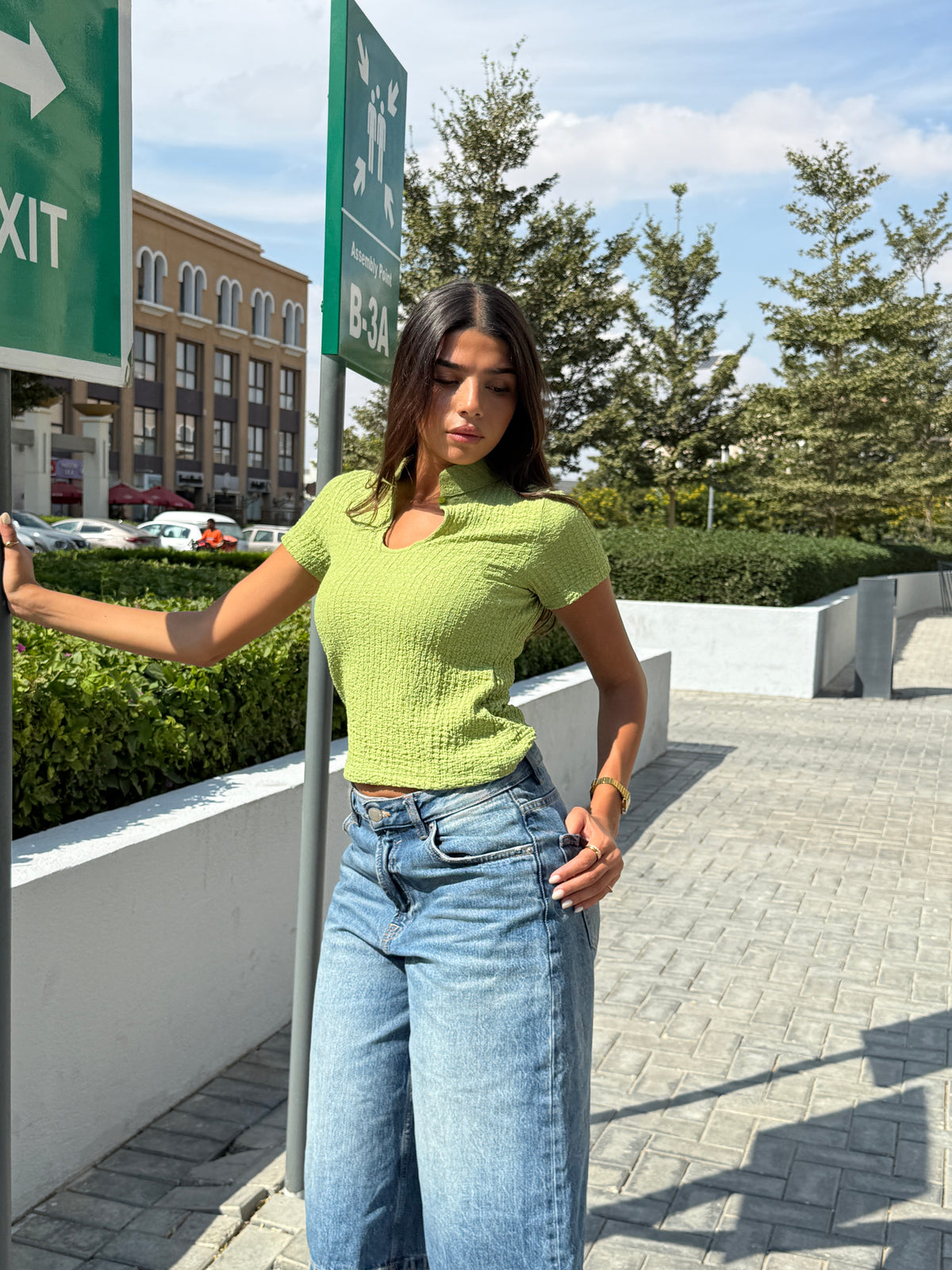 Lime Green Short-Sleeve Top