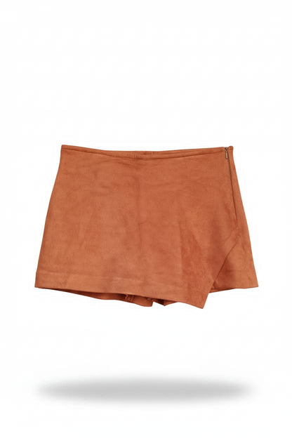 Suede Wrap Skort