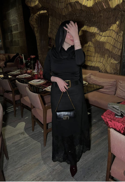 Black Full-Length Lace Skirt