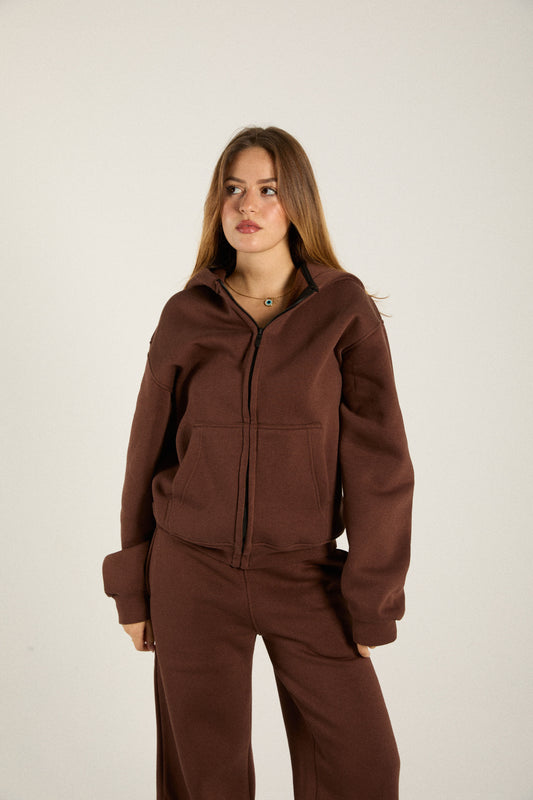 Brown Zip-up