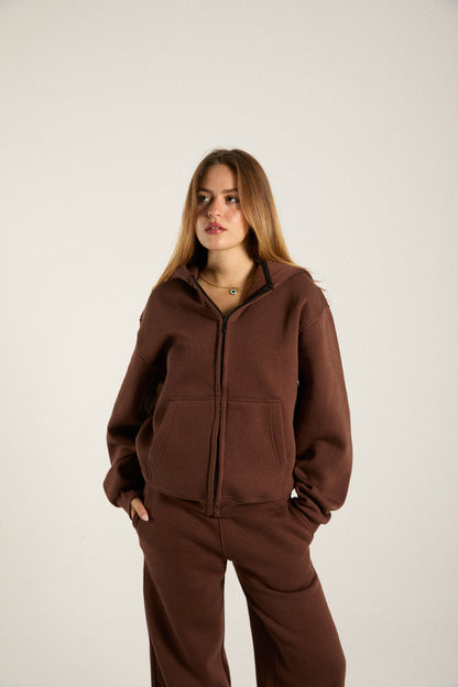 Brown Zip-up