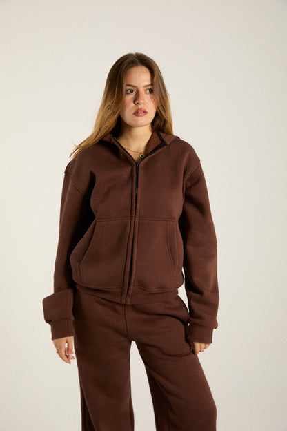Brown Zip-up