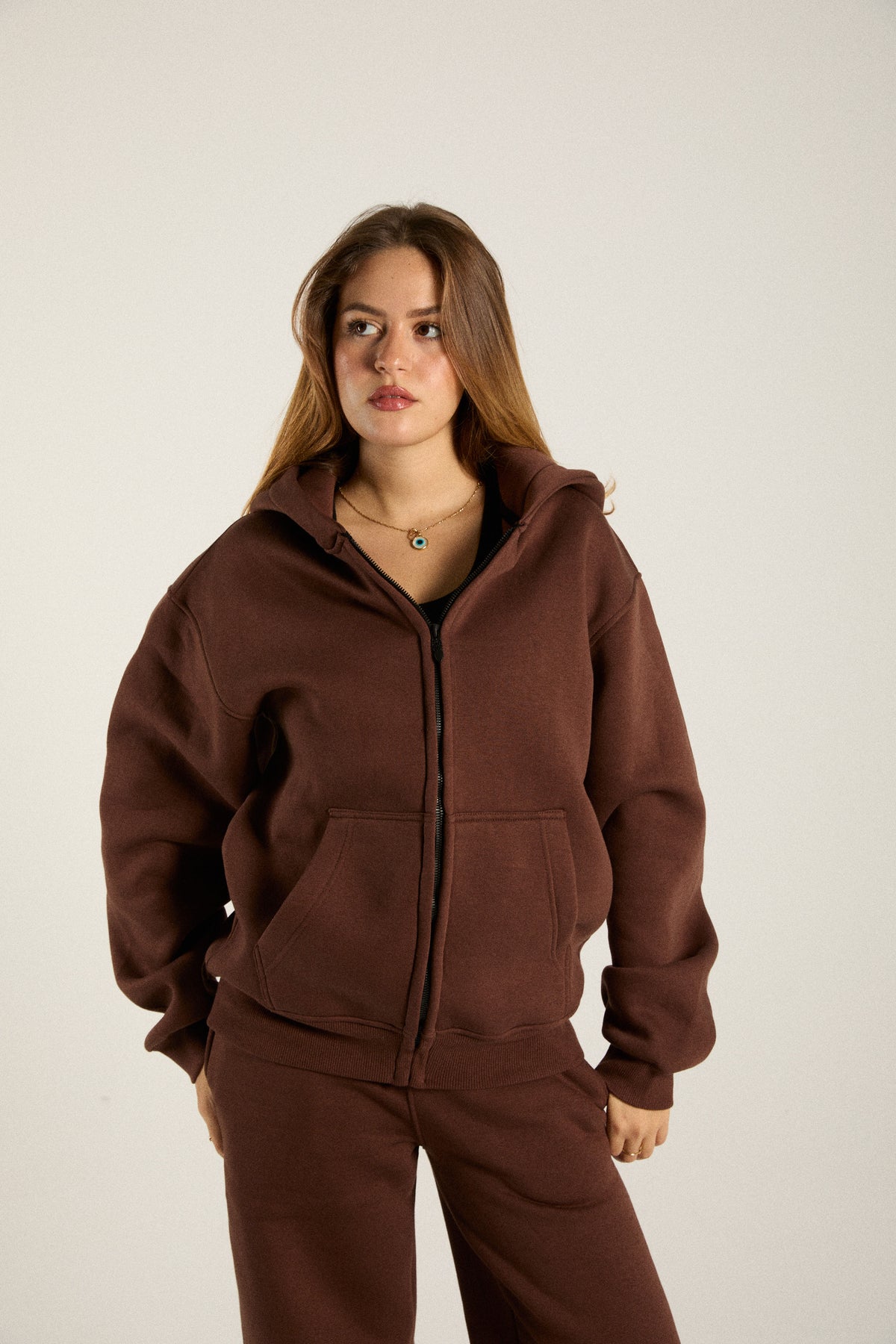 Brown Zip-up
